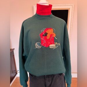 Christmas Sweater With Built In Turtleneck True Vintage 80s Fashion
